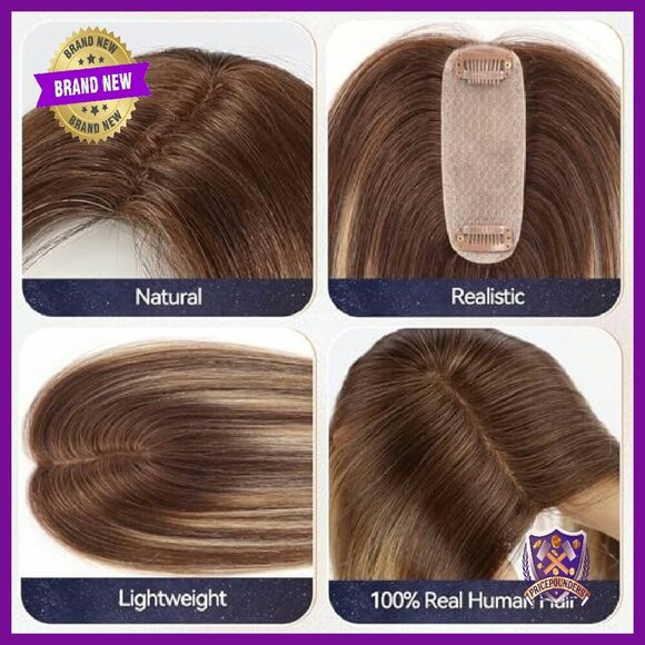4.5x1.5 Inch Silk Base Human Hair Topper for Thinning Hair